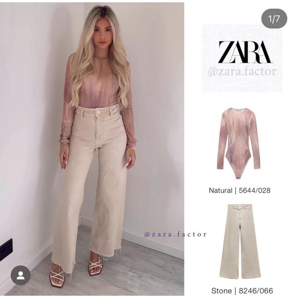 Zara Printed Tulle Bodysuit - 5644/028 082/005 - Picture 1 of 6